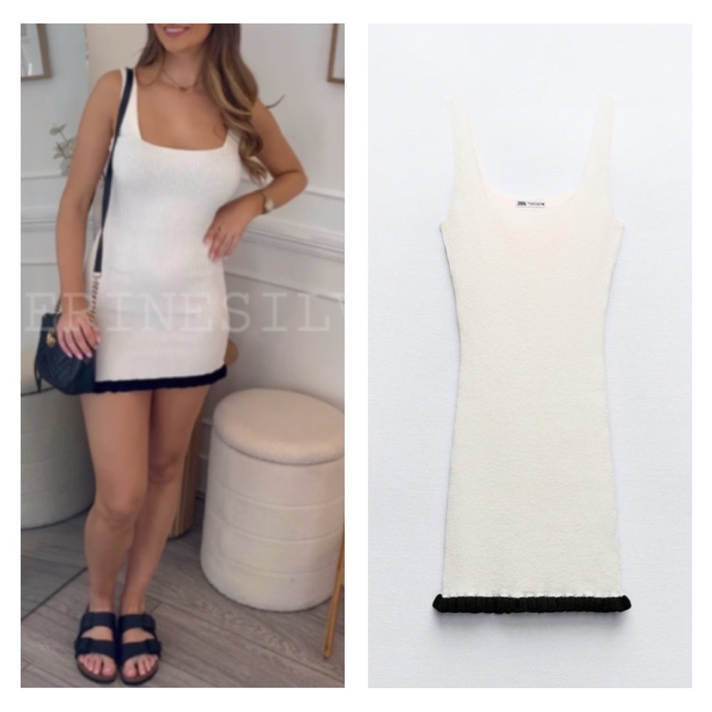 NWT Zara ruffled knit dress